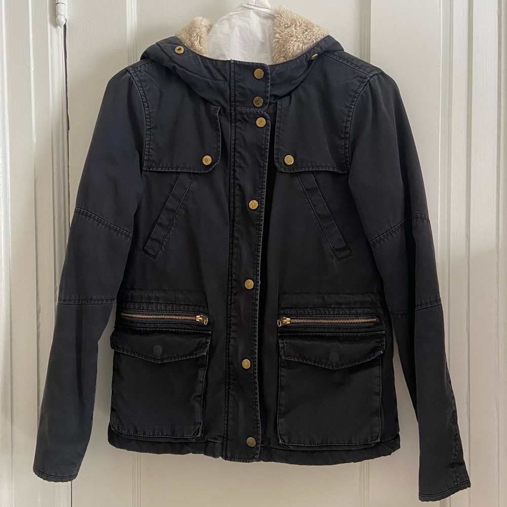 Top Shop Coat in Navy Gray Color